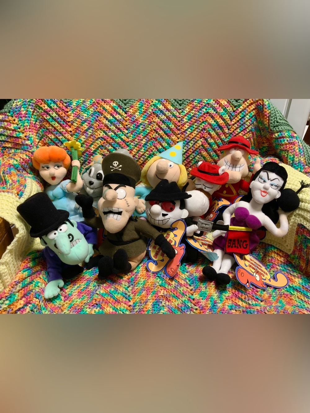 Vintage Rocky Bullwinkle Friends Plush Figure Lot 9 Stuffins CVS Pharmacy Tags